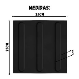 16 Pçs Piso Tátil Pvc Anlik Solucoes Alerta Direcional Preto:direcional - 2