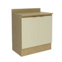 Ver imagem 2 de Balcão com Tampo e Rodapé 2 Portas e 1 Prateleira 80cm Nanda TM4214 Nature/Arenas
