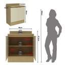Ver imagem 3 de Balcão com Tampo e Rodapé 2 Portas e 1 Prateleira 80cm Nanda TM4214 Nature/Arenas