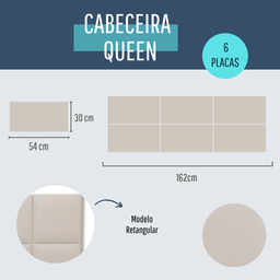 Cabeceira Queen Corino 162x60 Cama Box Modulada Retangular Marfim - 6