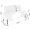 Ver imagem 4 de Sofá 2 Lugares 160cm Pés Aço Preto Tamar K04 Veludo Preto - Mpozenato