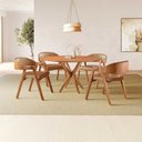 Ver imagem 1 de Conjunto de Mesa Redonda 120 cm com 4 Cadeiras Gaia Yescasa Marrom/Caramelo