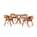 Ver imagem 3 de Conjunto de Mesa Redonda 120 cm com 4 Cadeiras Gaia Yescasa Marrom/Caramelo