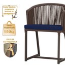 Ver imagem 4 de Mesa com 4 Cadeiras de Jantar Roma 100cm e Noronha em Aluminío Fendi Corda Nautica Estofado 10 Trama