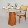 Mesa de Jantar Cone Tampo com Vidro Redonda Cairo - 12