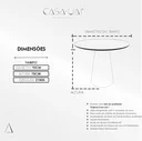Ver imagem 4 de Mesa de Jantar Cone Tampo com Vidro Redonda Cairo Off White