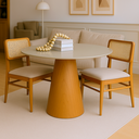 Ver imagem 6 de Mesa de Jantar Cone Tampo com Vidro Redonda Cairo Off White