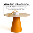 Ver mais imagens de Mesa de Jantar Cone Tampo com Vidro Redonda Cairo Off White