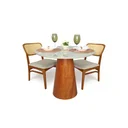 Ver imagem 3 de Mesa de Jantar Cone Tampo com Vidro Redonda Cairo