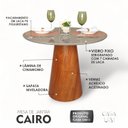 Ver imagem 6 de Mesa de Jantar Redonda 4 Lugares Tampo com Vidro Cairo Marrom/Fendi