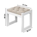 Ver imagem 2 de Pufe Banqueta Baixa Banco Estofado Mdf Luanda Quarto Luxo Fenix:branco