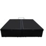 Cama Box Baú Queen Bipartido Sintético Preto Com Pistão A Gás - 1