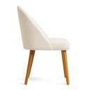 Ver imagem 4 de Cadeira Poltrona de Jantar Estofada Luna Boucle Bege Pés Palito Castanho - Pallazio