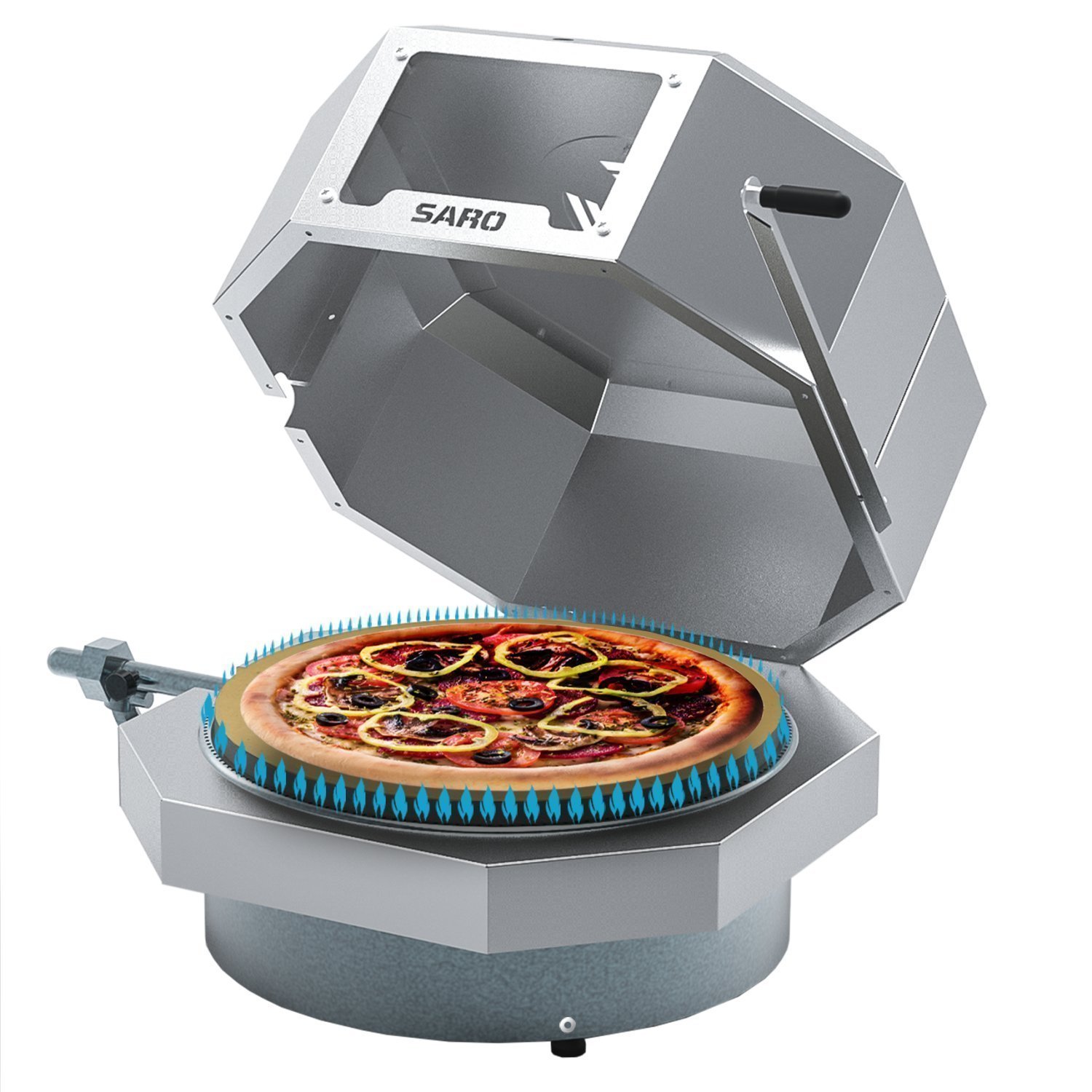 Assador de Pizza Compacto Italiano À Gás Glp 40cm Fc40 Saro - 2
