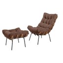 Ver imagem 2 de Poltrona com Puff Costela Veludo