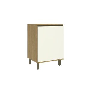 Balcão Nova Dubai 3938 - Mdf 2 Portas com Prateleira e Puxadores Alumínio - Casamia