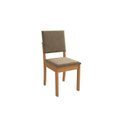 Ver mais imagens de Conjunto Mesa de Jantar e 4 Cadeiras Estofadas com Tampo MDF e Vidro Jade 120x80cm Off White/Marrom