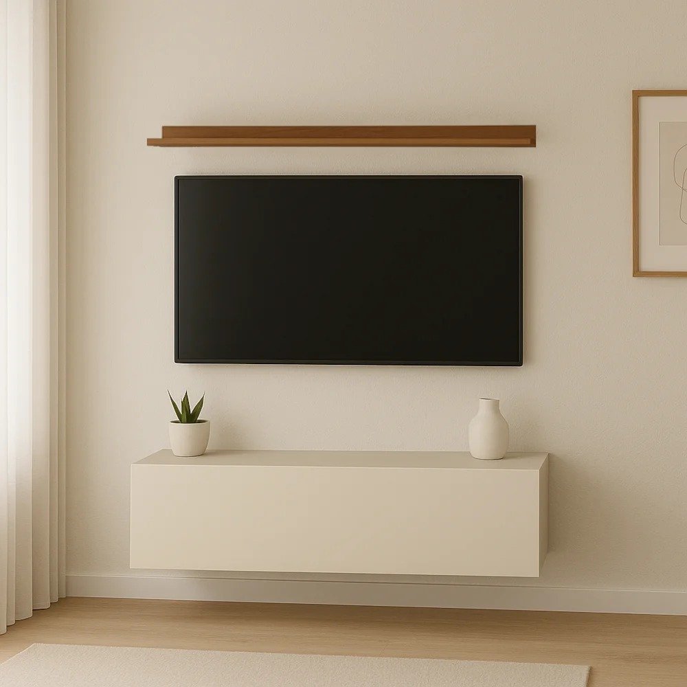 Bancada Suspensa e Prateleira 99cm Slat M20 Cinamomo/off - Mpozenato - 1