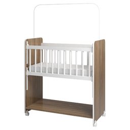 Mini Berço Bed Side Grade Movél com Colchão Cor Nature - 2
