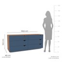 Ver imagem 2 de Cômoda Organizadora 150cm com 6 Gavetas 240821 Linha Porto Politorno