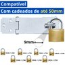Dobradiça Porta Cadeado Fecho Trinco Zincado 11,5cm para Portão Gaveta Armário | Silvana | Kit 04 Un - 4
