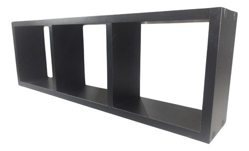 Nicho Preto com 3 Compartimentos Mdf Decorativo Organizador - 4