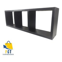 Nicho Preto com 3 Compartimentos Mdf Decorativo Organizador - 2