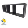 Nicho Preto com 3 Compartimentos Mdf Decorativo Organizador - 2