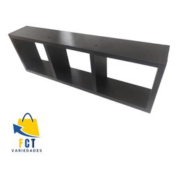 Nicho Preto com 3 Compartimentos Mdf Decorativo Organizador - 5