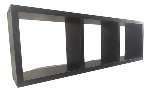 Nicho Preto com 3 Compartimentos Mdf Decorativo Organizador