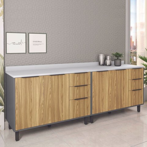 Tampo para Balcão 240cm Berlim Branco/BP