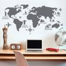 Adesivo de Parede Decorativo Mapa-Múndi com Pontos Turísticos-Extra Grande 200x98cm - 1