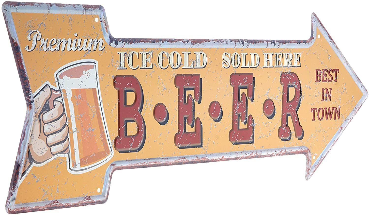 Placa Decorativa Retro Metal Laranja Seta para Sala Quarto - 1