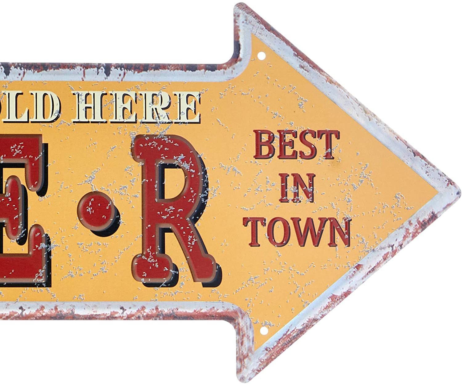 Placa Decorativa Retro Metal Laranja Seta para Sala Quarto - 3