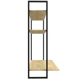 Escrivaninha Suspensa Para Escritório e Home Office Com 2 Prateleiras Parla F01 Nature - Lyam - 7