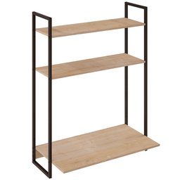 Escrivaninha Suspensa Para Escritório e Home Office Com 2 Prateleiras Parla F01 Nature - Lyam - 1