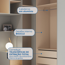 Ver imagem 6 de Guarda Roupa Modulado 5 Peças Elegance Cinza/Níquel/Angelin