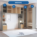Ver mais imagens de Guarda Roupa Modulado 5 Peças Elegance Cinza/Níquel/Angelin