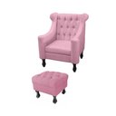 Ver imagem 1 de Poltrona de Amamentação Dubai + Puff Retrô Suede Rosa