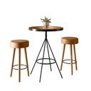 Ver imagem 2 de Conjunto Mesa Bistrô e 2 Banquetas Londres Salaone Marrom/Preto