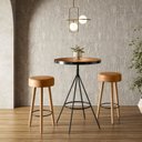 Ver imagem 1 de Conjunto Mesa Bistrô e 2 Banquetas Londres Salaone Marrom/Preto