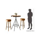 Ver imagem 5 de Conjunto Mesa Bistrô e 2 Banquetas Londres Salaone Marrom/Preto