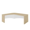 Ver mais imagens de Conjunto 2 Peças com Mesa para Escritório Diretor em L em Tamburato e Armário Multiuso Baixo com 3 Gavetas 2 Portas Carvalho Branco Marrom Artany