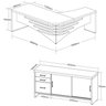 Kit 2 Peças com Mesa para Escritório Diretor em L em Tamburato e Armário Multiuso Baixo com 3 Gavetas 2 Portas - 3