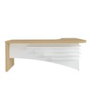 Ver imagem 2 de Conjunto 2 Peças com Mesa para Escritório Diretor em L em Tamburato e Armário Multiuso Baixo com 3 Gavetas 2 Portas Carvalho Branco Marrom Artany