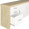 Kit 2 Peças com Mesa para Escritório Diretor em L em Tamburato e Armário Multiuso Baixo com 3 Gavetas 2 Portas - 13