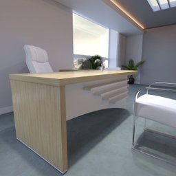 Kit 2 Peças com Mesa para Escritório Diretor em L em Tamburato e Armário Multiuso Baixo com 3 Gavetas 2 Portas - 10