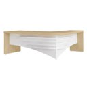 Ver imagem 5 de Conjunto 2 Peças com Mesa para Escritório Diretor em L em Tamburato e Armário Multiuso Baixo com 3 Gavetas 2 Portas Carvalho Branco Marrom Artany