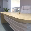 Ver imagem 6 de Conjunto 2 Peças com Mesa para Escritório Diretor em L em Tamburato e Armário Multiuso Baixo com 3 Gavetas 2 Portas Carvalho Branco