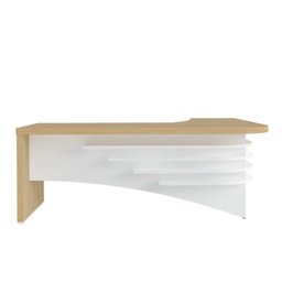 Kit 2 Peças com Mesa para Escritório Diretor em L em Tamburato e Armário Multiuso Baixo com 3 Gavetas 2 Portas - 11